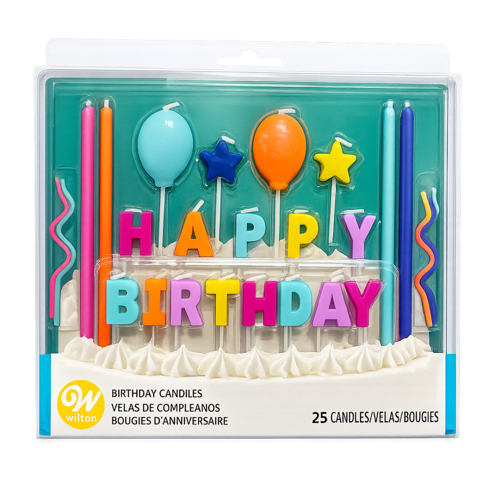 Juego velas happy birthday multicolor