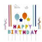 Juego velas happy birthday multicolor